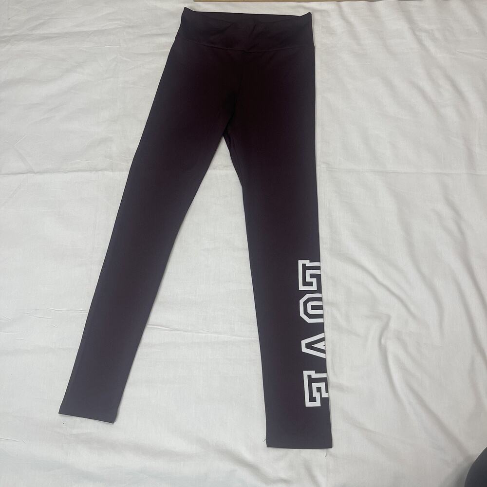 Bozzolo Active Mid Waist Full Length Workout Yoga Gym Leggings Burgundy SMALL